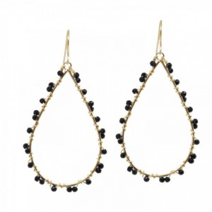 BOUCLES GOUTTES SPINELLE DORE OR FIN 24K