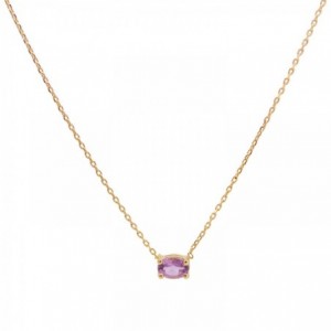 CHAINE AMETHYSTE DORE OR FIN 24K