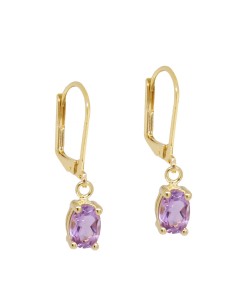 DORMEUSES AMETHYSTE DORE OR FIN 24K