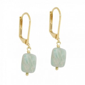 DORMEUSES RÊVEUSE AMAZONITE DORE OR FIN 24K