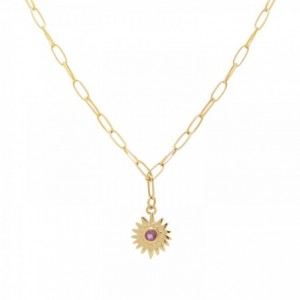 CHAINE ZENITH AMETHYSTE DORE OR FIN 24K