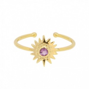 BAGUE ZENITH  AMETHYSTE DORE OR FIN 24K