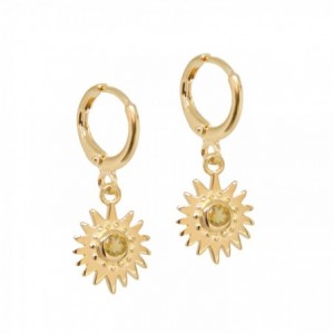 MINI CREOLES ZENITH CITRINE DORE OR FIN 24K