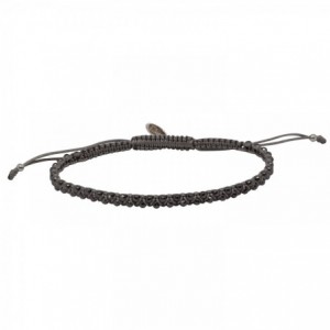 GRIGRI HOMME TRESSE HEMATITE SABLE PLAQUE ARGENT