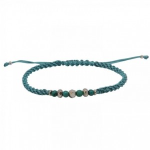 GRIGRI HOMME PEPITE TURQUOISE LAGON PLAQUE ARGENT