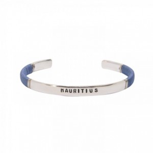 JONC HOMME MAURITIUS OCEAN PLAQUE ARGENT