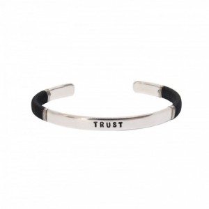 JONC HOMME TRUST NOIR PLAQUE ARGENT