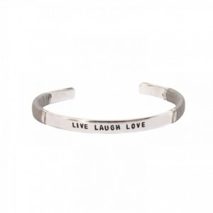 JONC HOMME LIVE LOVE LAUGH SABLE  PLAQUE ARGENT