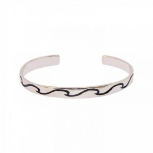 JONC HOMME  WAVES PLAQUE ARGENT