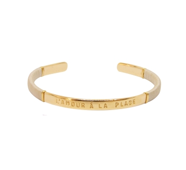 JONC FEMME L'Amour a La Plage CHAMPAGNE  DORE OR FIN 24K