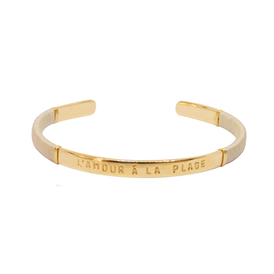 JONC FEMME L'Amour a La Plage CHAMPAGNE  DORE OR FIN 24K