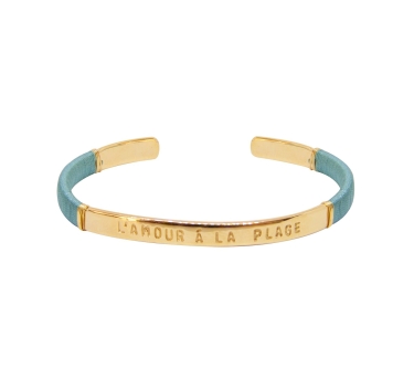JONC FEMME L'Amour a La Plage Lagon DORE OR FIN 24K