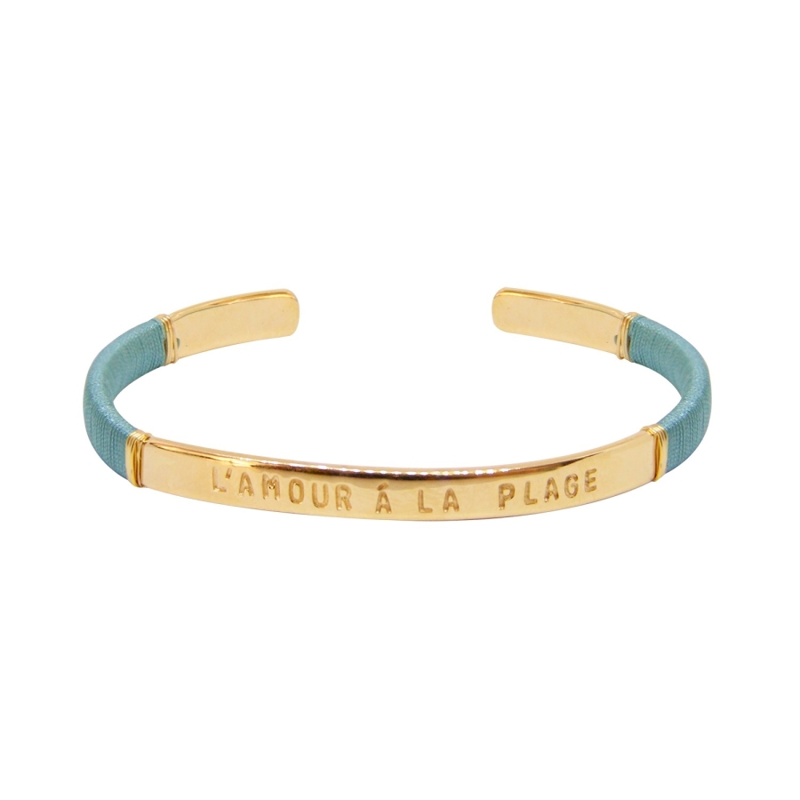 JONC FEMME L'Amour a La Plage Lagon DORE OR FIN 24K
