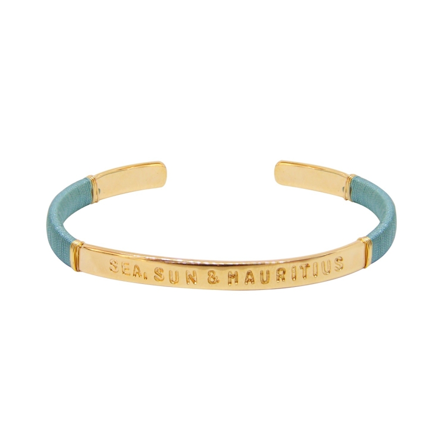 JONC FEMME SEA, SUN & Mauritius Lagon DORE OR FIN 24K
