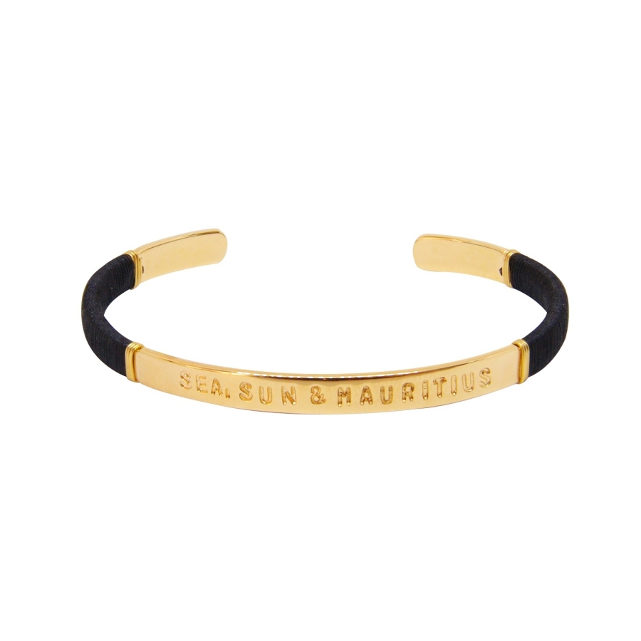 JONC FEMME SEA, SUN & Mauritius Noir DORE OR FIN 24K