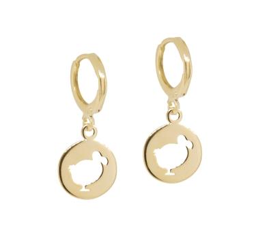 CREOLES MEDAILLE Dodo SHINY DORE OR FIN 24K