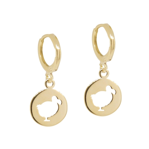 CREOLES MEDAILLE Dodo SHINY DORE OR FIN 24K