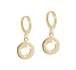 CREOLES MEDAILLE Dodo SHINY DORE OR FIN 24K