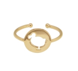 BAGUE MEDAILLE Dodo SHINY DORE OR FIN 24K