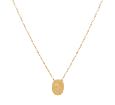 CHAINE Palm MAT 41CM DORE OR FIN 24K