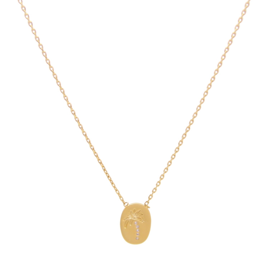 CHAINE Palm MAT 41CM DORE OR FIN 24K