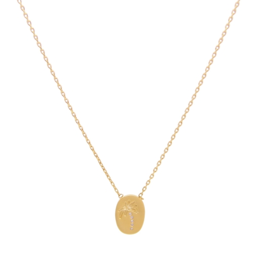CHAINE Palm MAT 41CM DORE OR FIN 24K