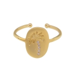 BAGUE Palm MAT PLAQUE OR FIN 24K
