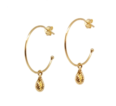 BOUCLES ANNEAUX SALTY DORE OR FIN 24K