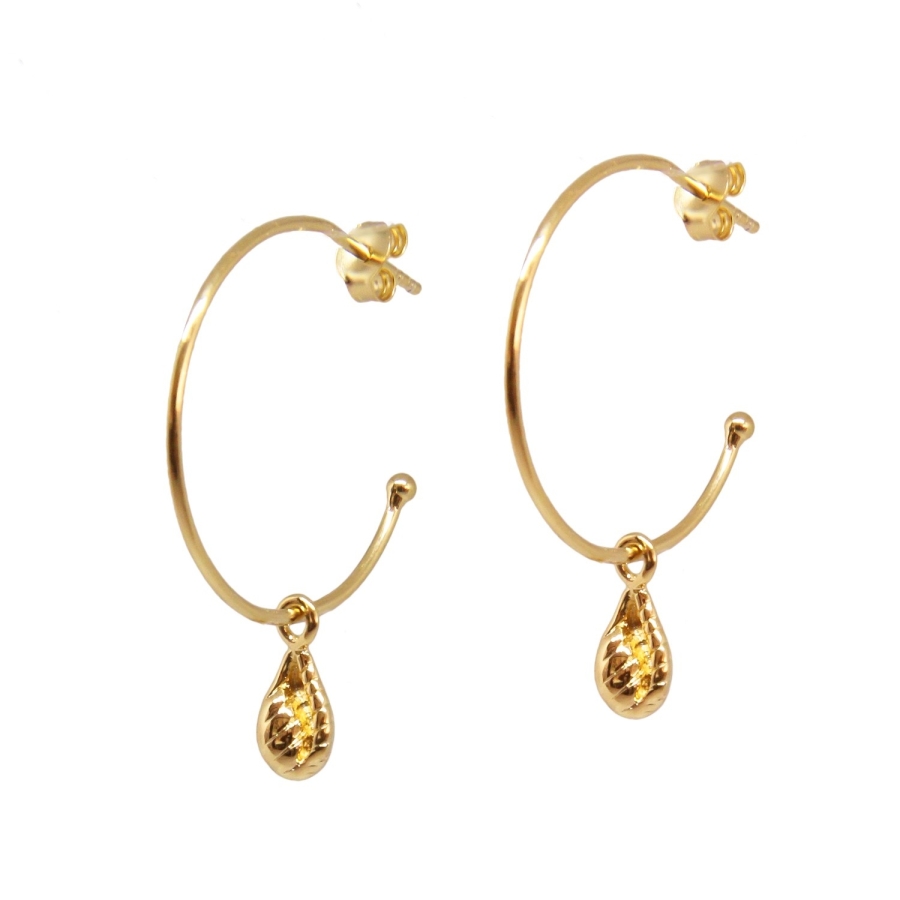 BOUCLES ANNEAUX SALTY DORE OR FIN 24K