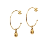BOUCLES ANNEAUX SALTY DORE OR FIN 24K
