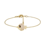 BRACELET Little Fish ZIRCO DORE OR FIN 24K