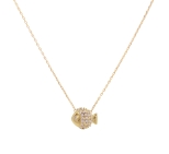 CHAINE Little Fish ZIRCO DORE OR FIN 24K