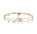 BRACELET DOUBLE LITTLE SALTY AMAZONITE DORE OR FIN 24K