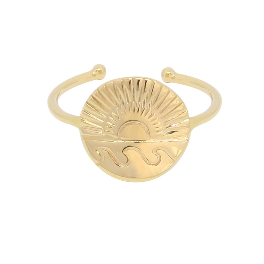 BAGUE SUNSET Tamarin PLAQUE OR FIN 24K