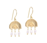 PENDANTES LITTLE SUNSET PERLES D'EAU DORE OR FIN 24K