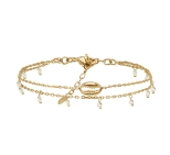 BRACELET DOUBLE LITTLE SALTY PERLES D'EAU DORE OR FIN 24K