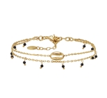 BRACELET DOUBLE LITTLE SALTY SPINELLE DORE OR FIN 24K