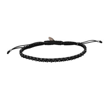 GRIGRI HOMME TRESSE HEMATITE Noir PLAQUE ARGENT
