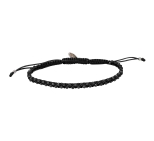 GRIGRI HOMME TRESSE HEMATITE Noir PLAQUE ARGENT