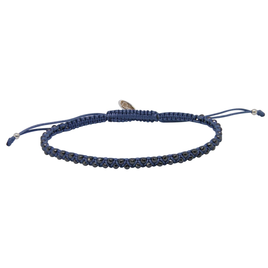 GRIGRI HOMME TRESSE HEMATITE Ocean PLAQUE ARGENT