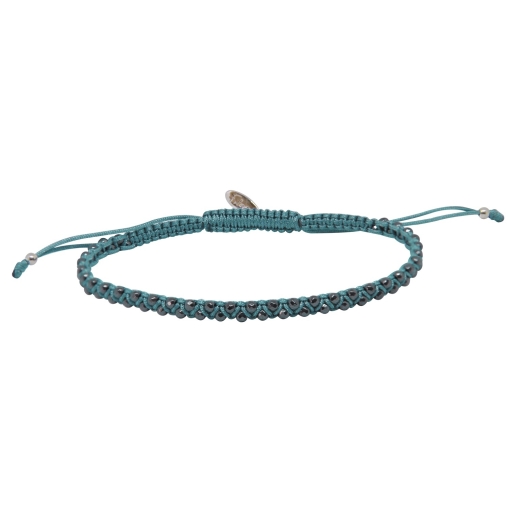 GRIGRI HOMME TRESSE HEMATITE Lagon PLAQUE ARGENT