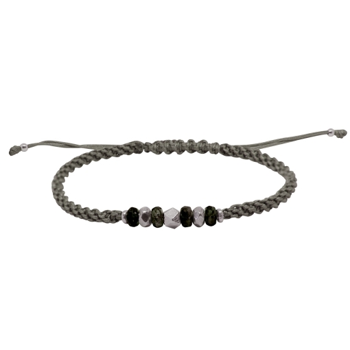 GRIGRI HOMME PEPITE HEMATITE Sable PLAQUE ARGENT