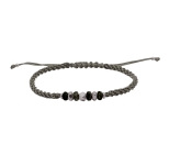 GRIGRI HOMME PEPITE HEMATITE Sable PLAQUE ARGENT