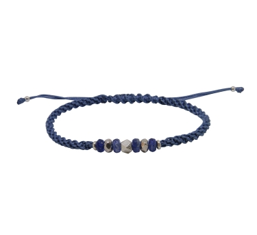 GRIGRI HOMME PEPITE SODALITE  Ocean PLAQUE ARGENT