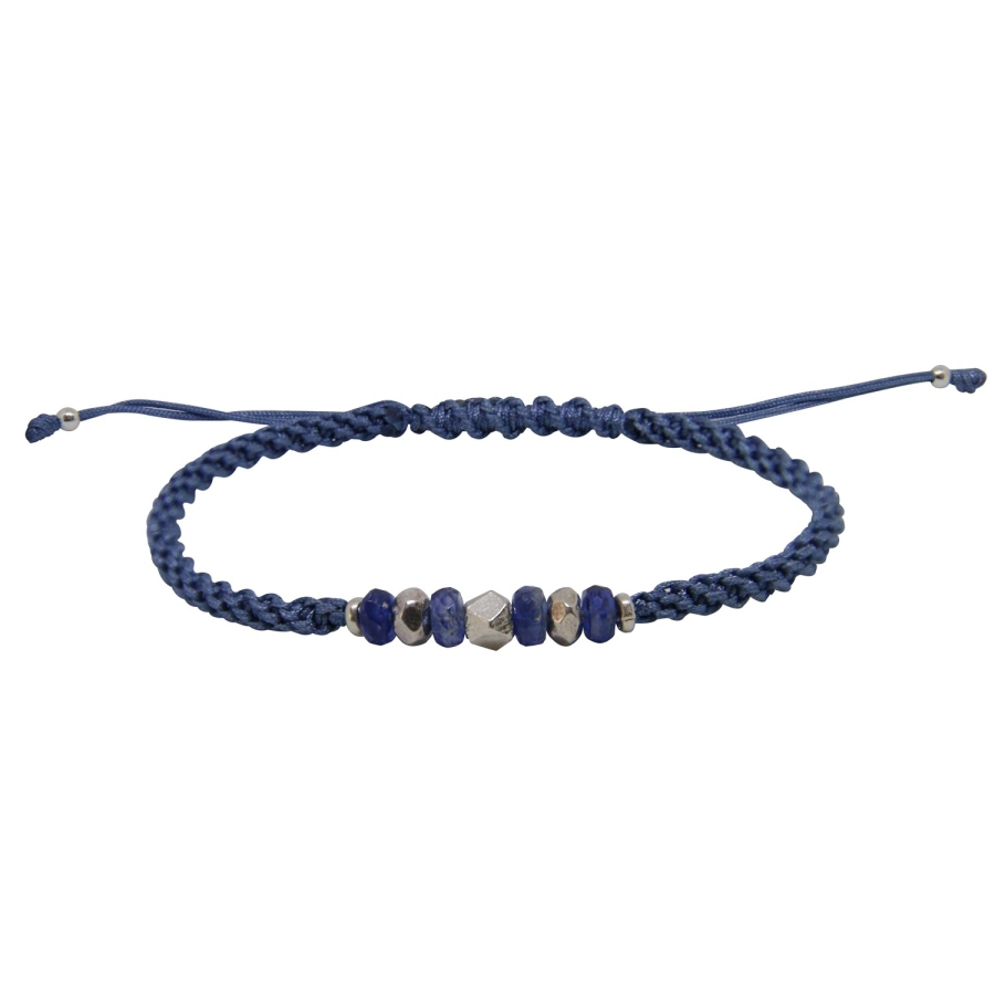 GRIGRI HOMME PEPITE SODALITE  Ocean PLAQUE ARGENT