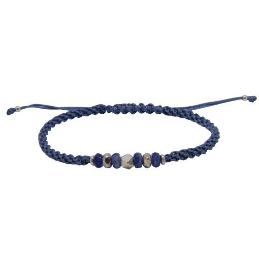 GRIGRI HOMME PEPITE SODALITE  Ocean PLAQUE ARGENT