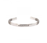 JONC HOMME Mauritius Sable PLAQUE ARGENT