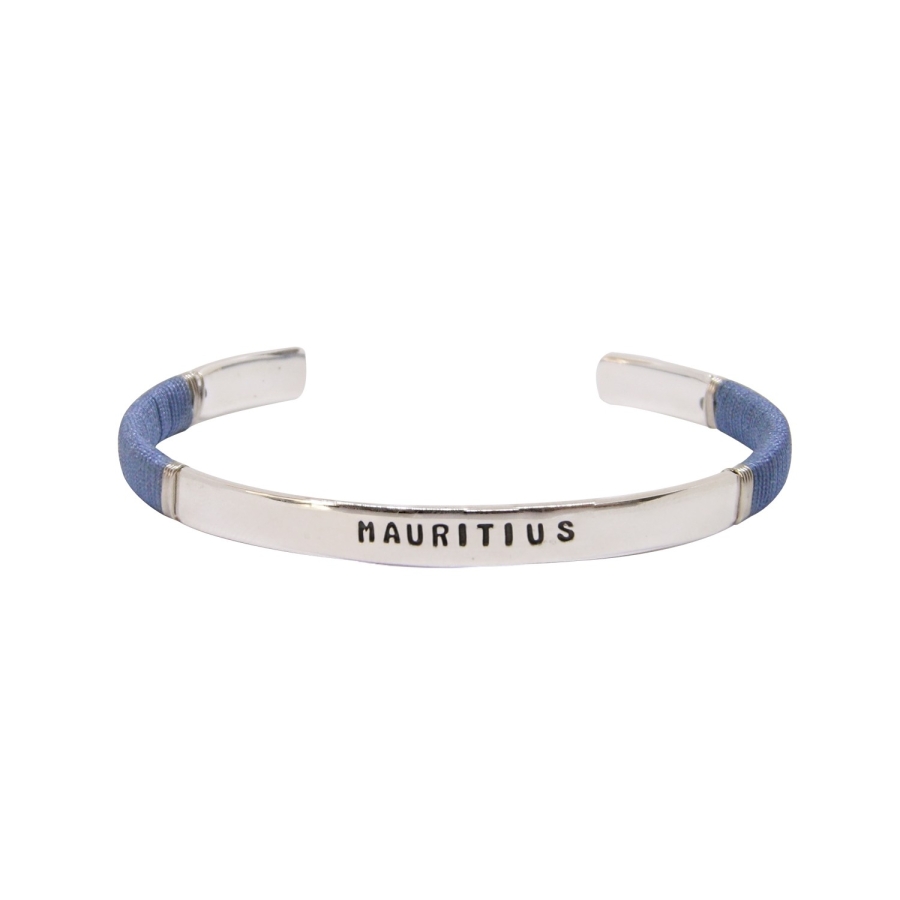 JONC HOMME Mauritius Ocean PLAQUE ARGENT