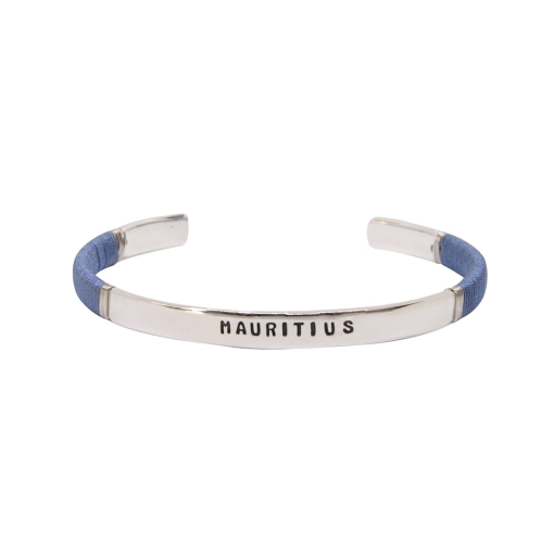 JONC HOMME Mauritius Ocean PLAQUE ARGENT