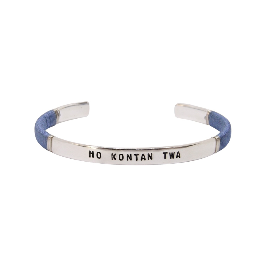 JONC HOMME MO KONTAN TWA Ocean PLAQUE ARGENT